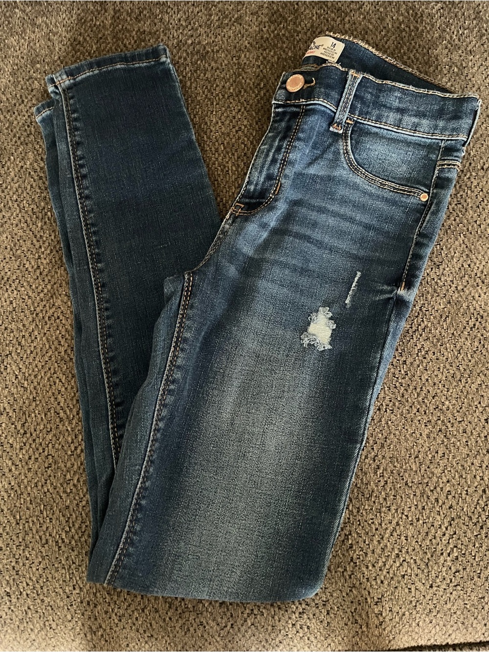 Jordache Dark Blue Distressed Skinny Jeans for Kids